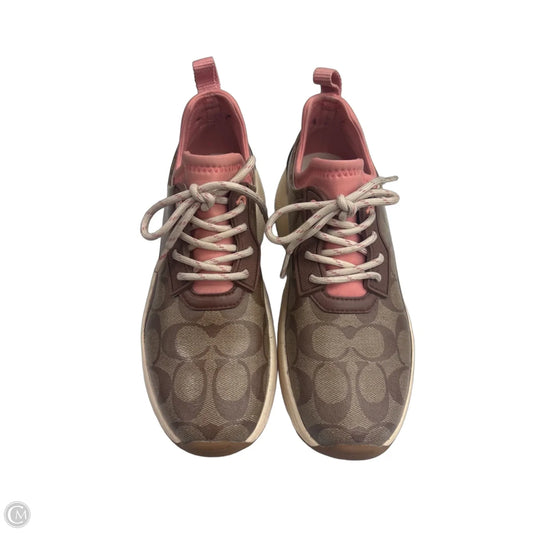 Shoes Designer By Coach In Brown & Pink, Size: 7.5