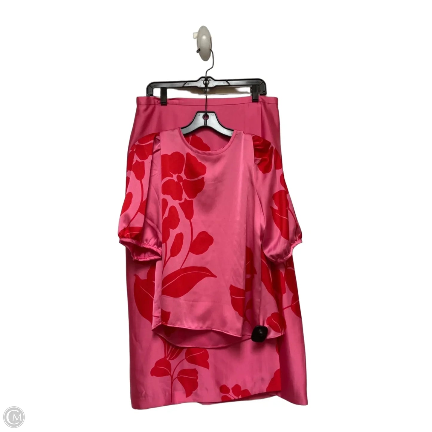 Top Short Sleeve By Ann Taylor In Pink & Red, Size: M