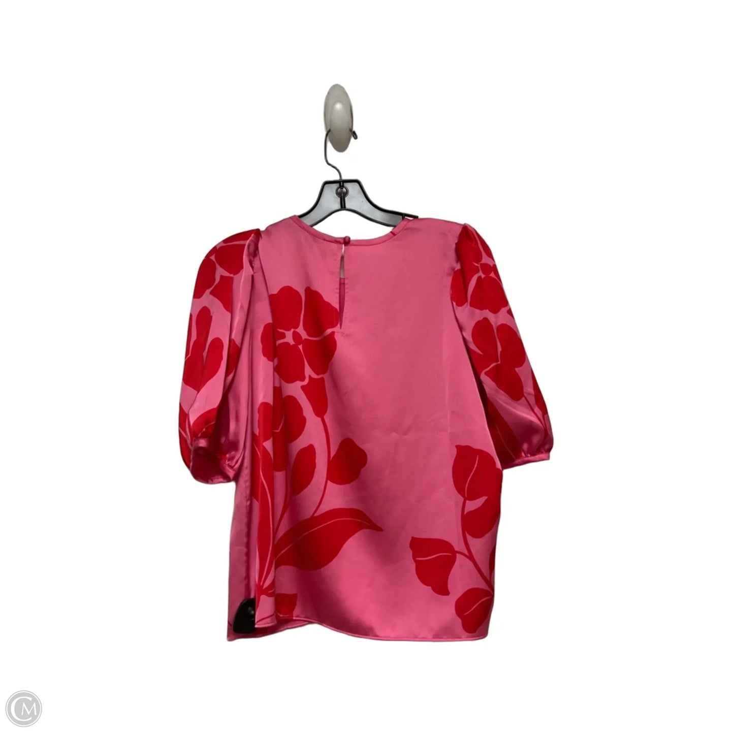 Top Short Sleeve By Ann Taylor In Pink & Red, Size: M