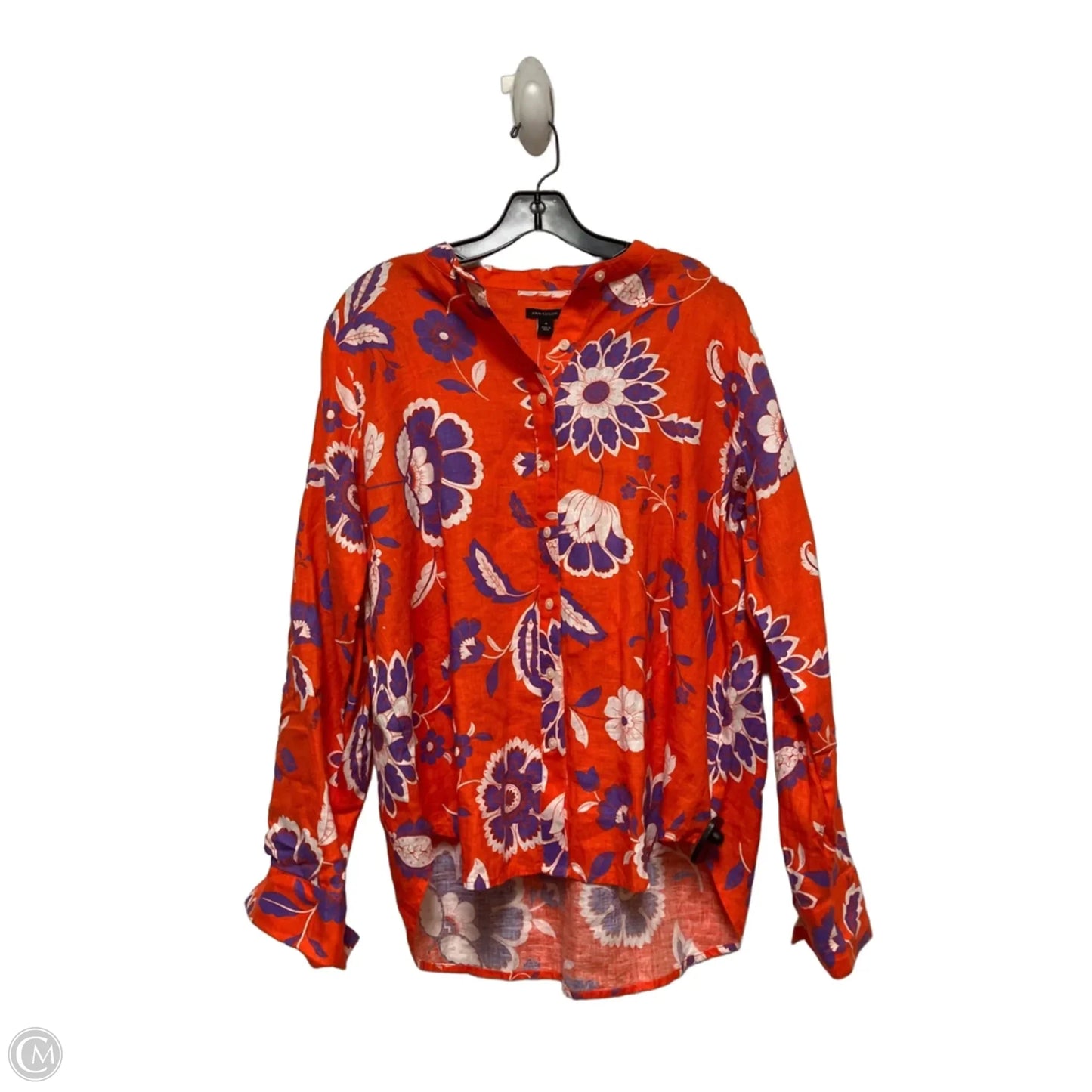 Top Long Sleeve By Ann Taylor In Orange & Purple, Size: M