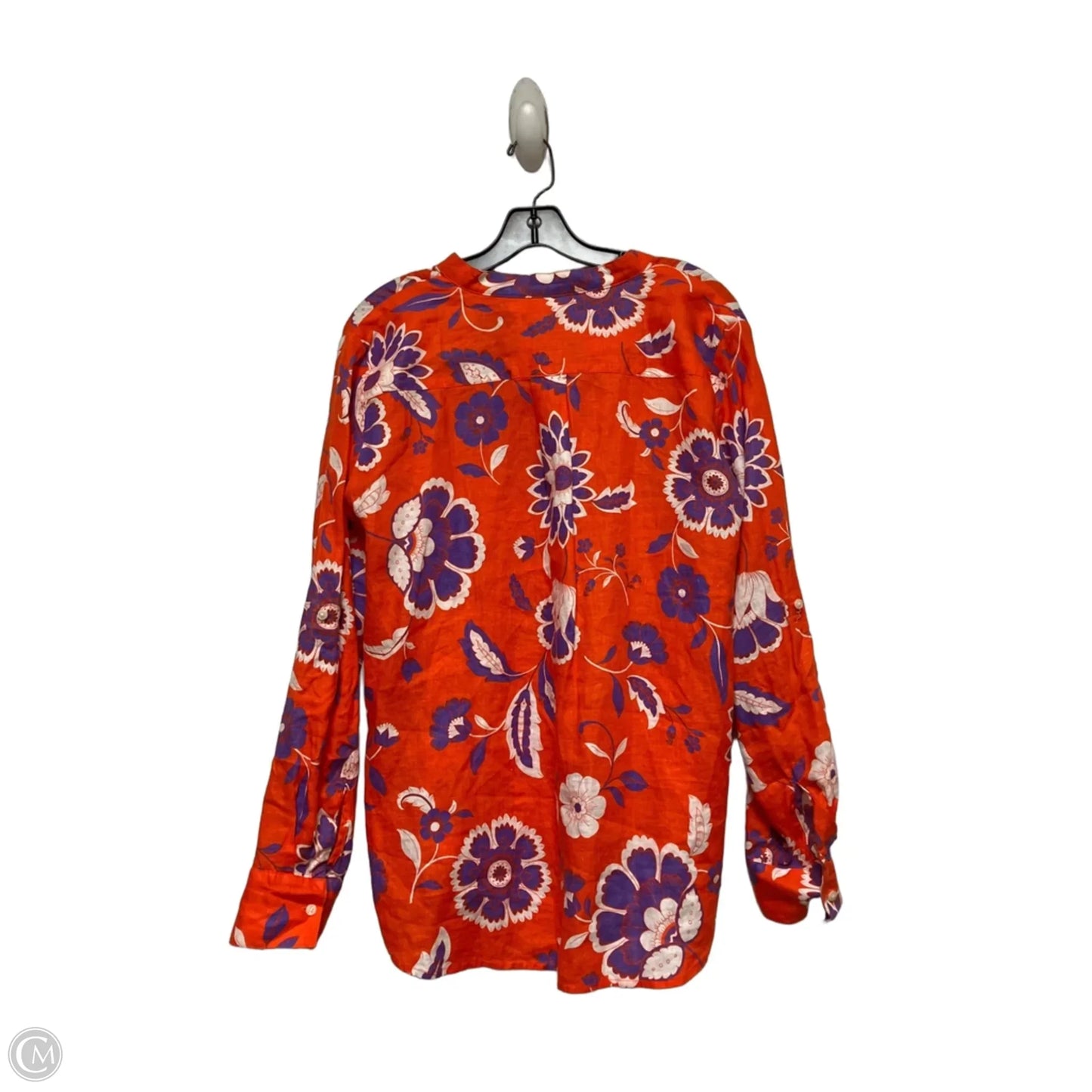 Top Long Sleeve By Ann Taylor In Orange & Purple, Size: M