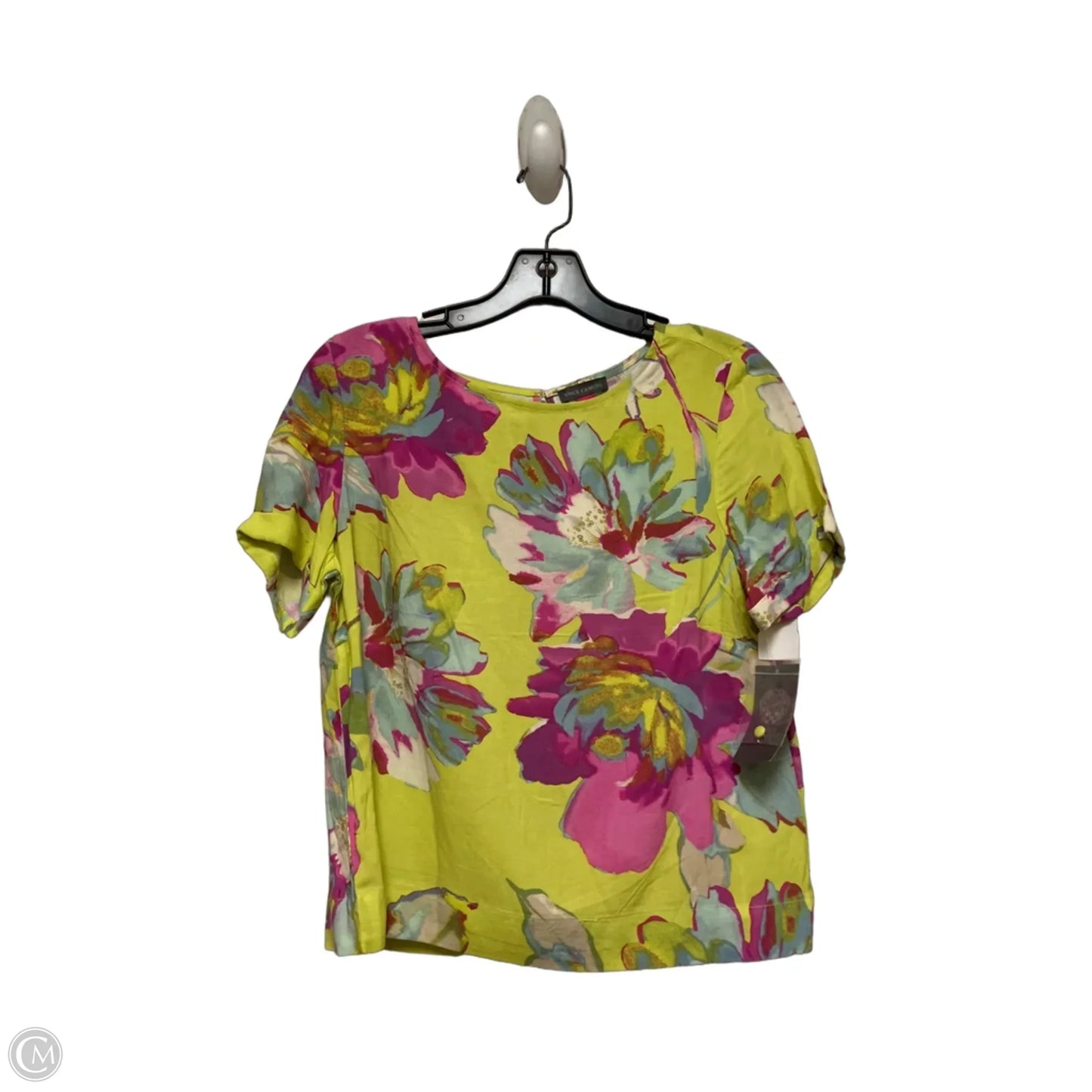 Top Short Sleeve By Vince Camuto In Green & Pink, Size: Xs