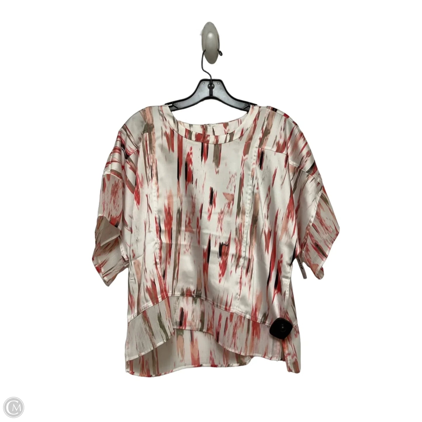Top Short Sleeve By Dkny In Cream & Red, Size: Xs
