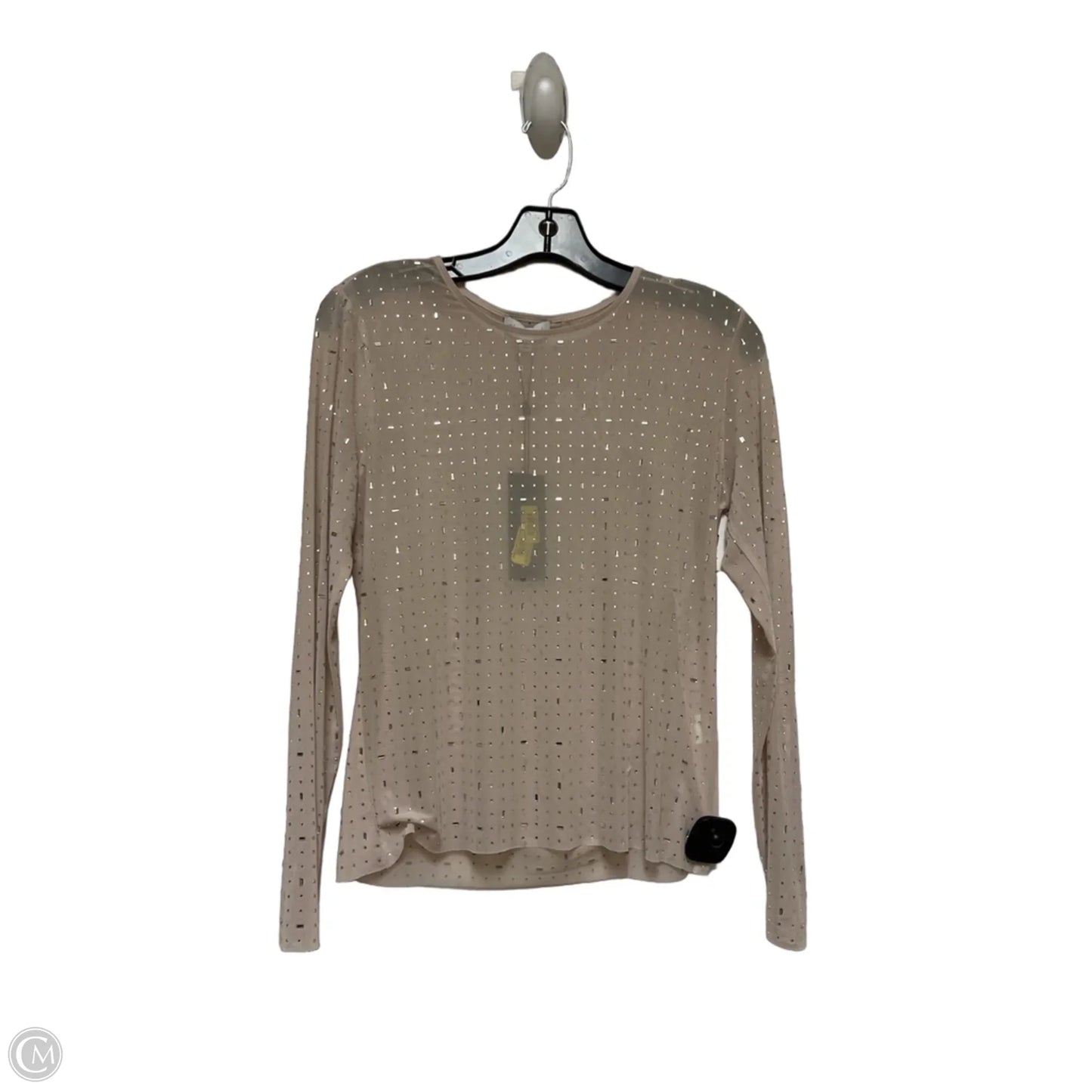 Top Long Sleeve By Gianni Bini In Silver & Tan, Size: M