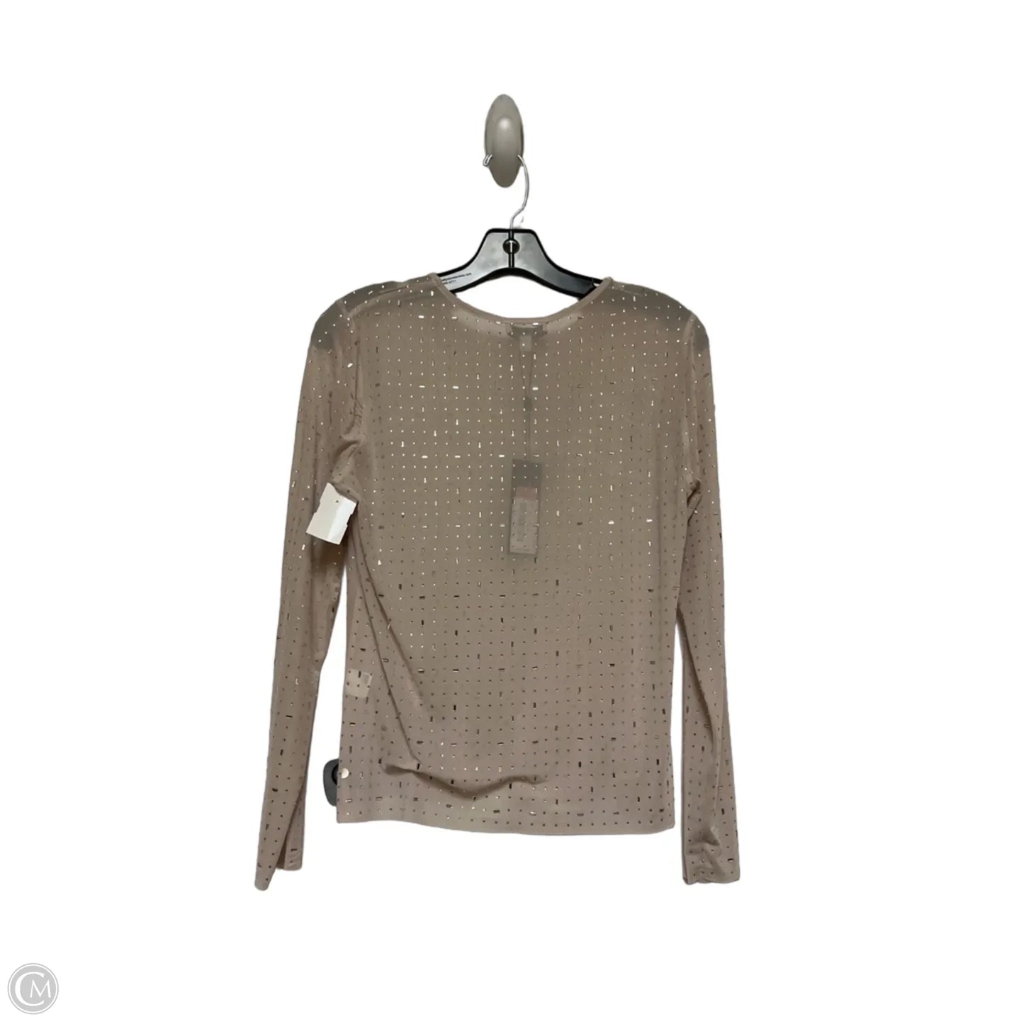 Top Long Sleeve By Gianni Bini In Silver & Tan, Size: M
