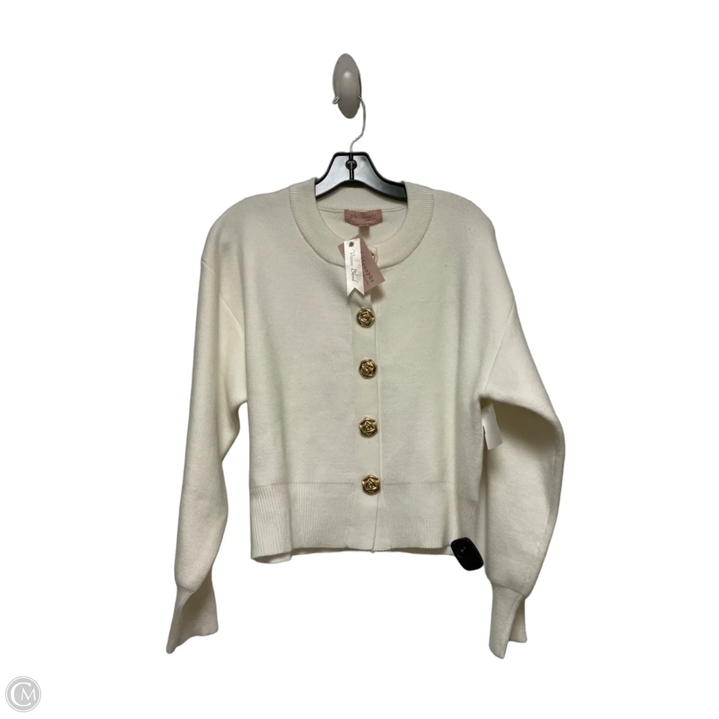 Sweater Cardigan By Philosophy In White, Size: M