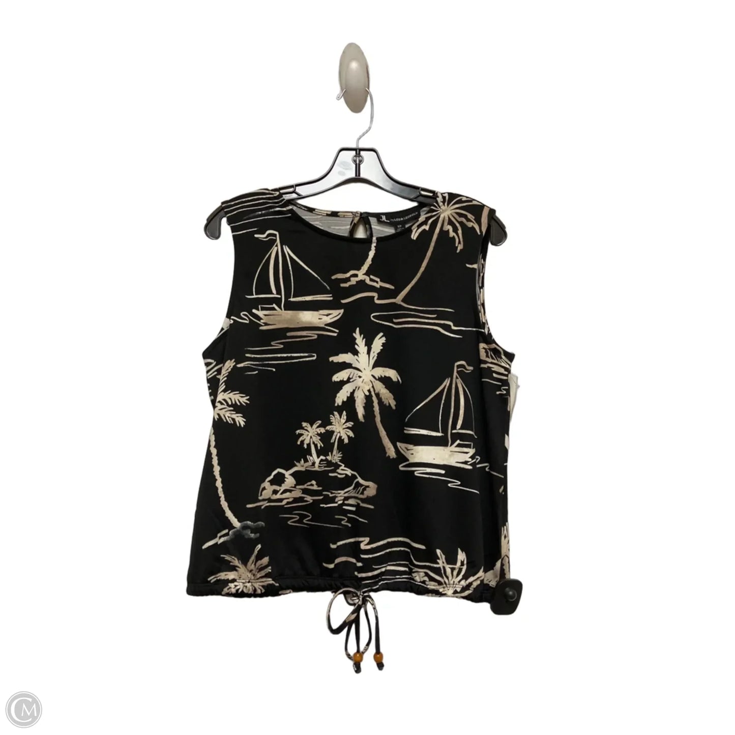 Top Sleeveless By Jules & Leopold In Black & Cream, Size: S