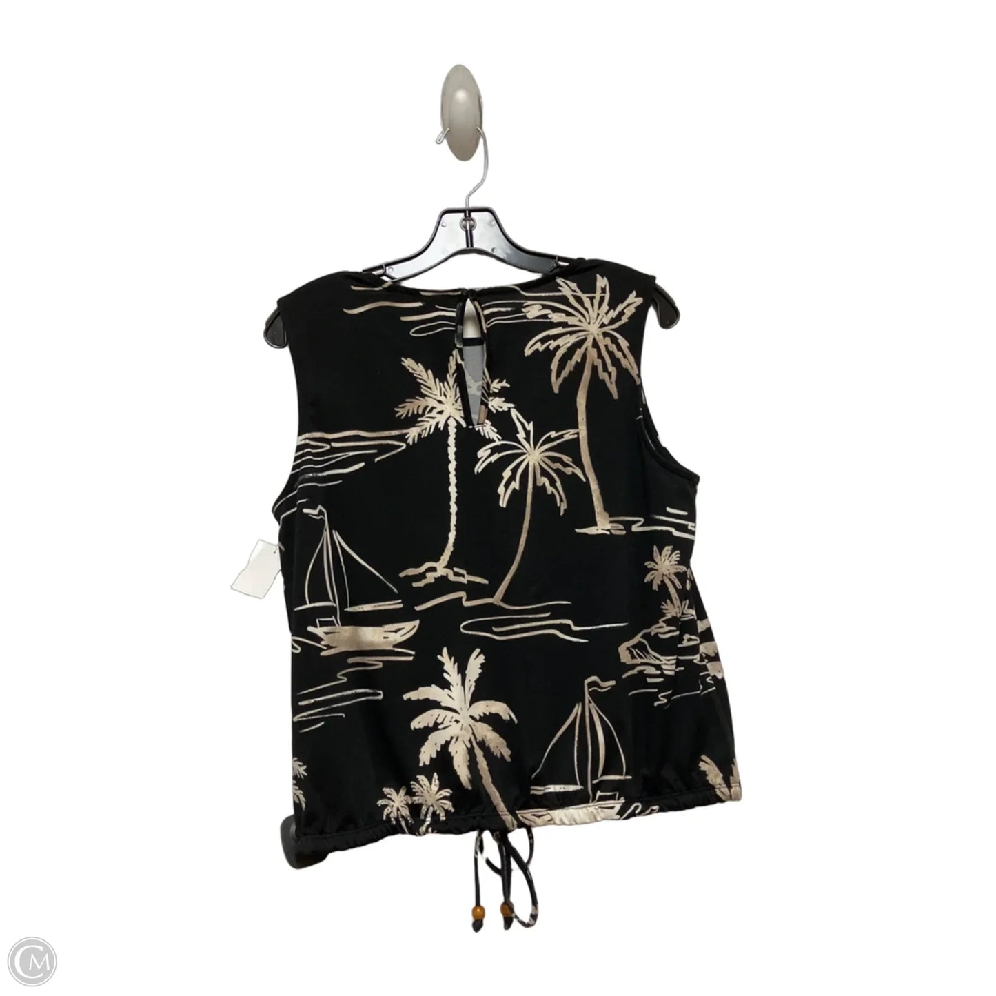 Top Sleeveless By Jules & Leopold In Black & Cream, Size: S