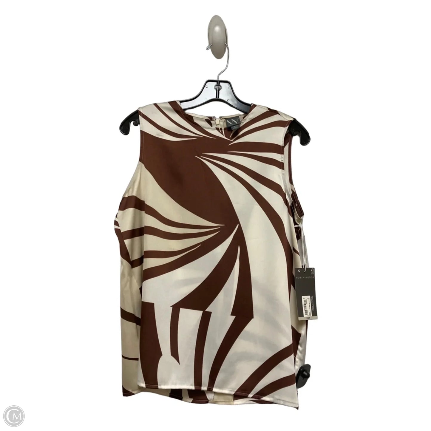 Top Sleeveless By Worthington In Brown & Cream, Size: S