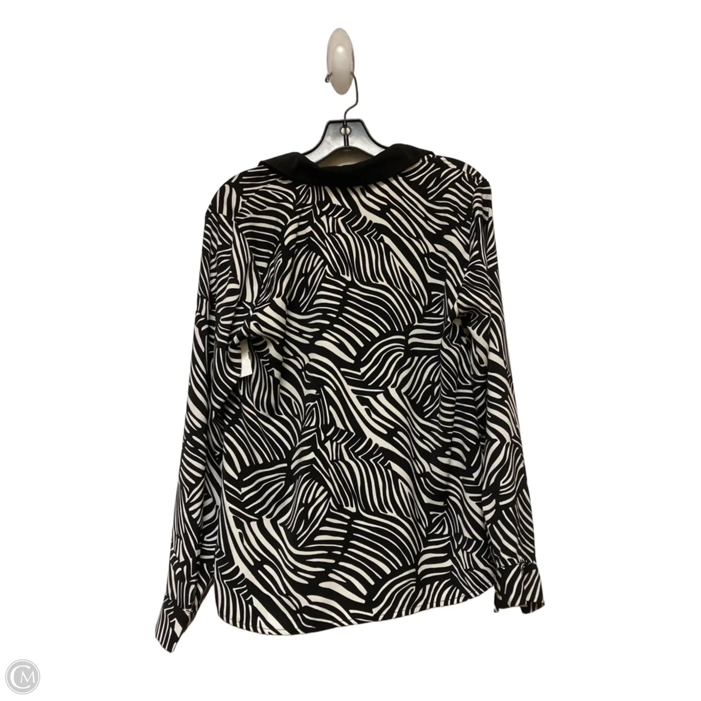 Top Long Sleeve By Michael By Michael Kors In Black & White, Size: S