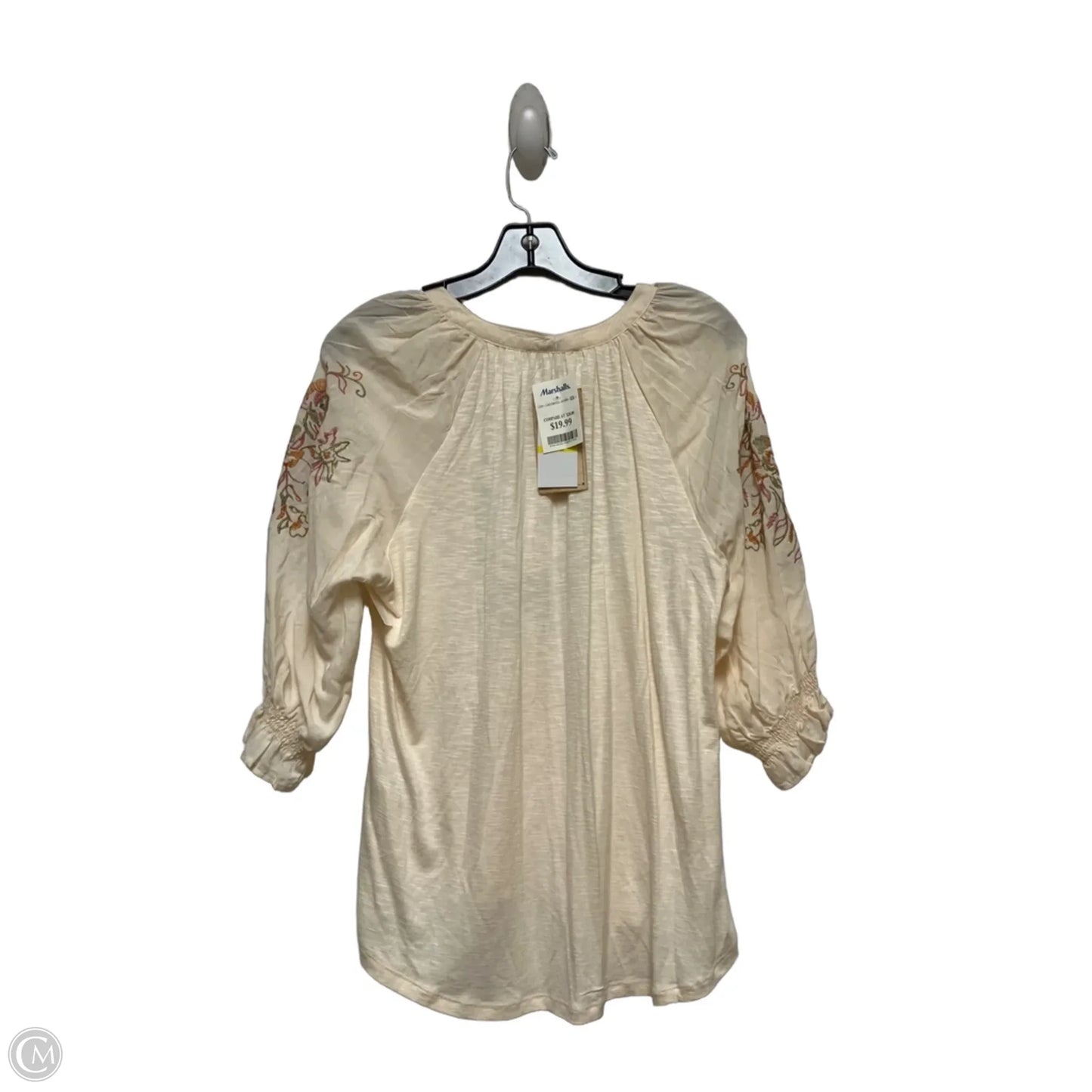 Top Short Sleeve By Democracy In Cream, Size: M