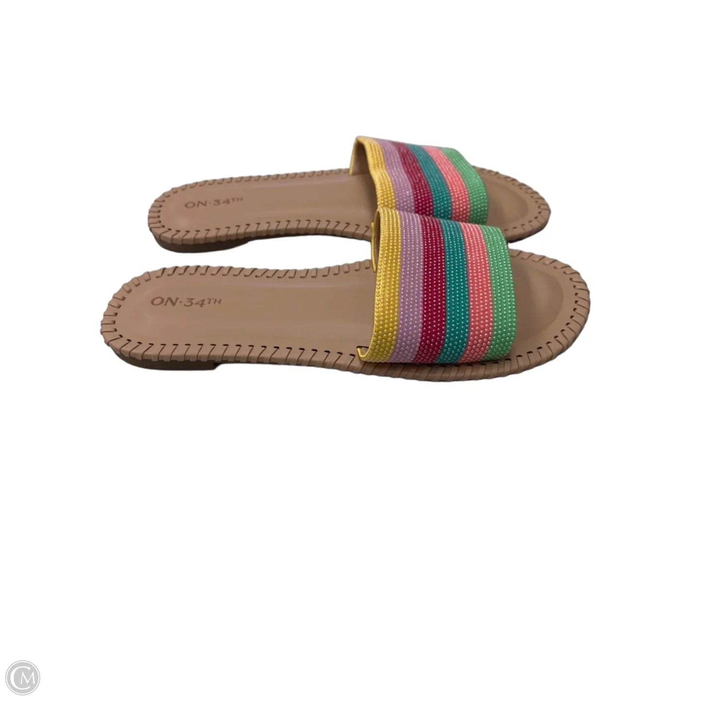 Sandals Flats By On 34th In Striped Pattern, Size: 9
