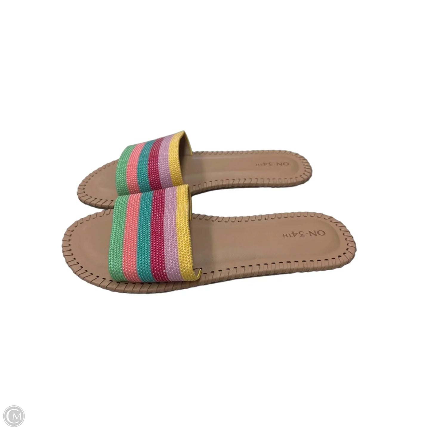 Sandals Flats By On 34th In Striped Pattern, Size: 9