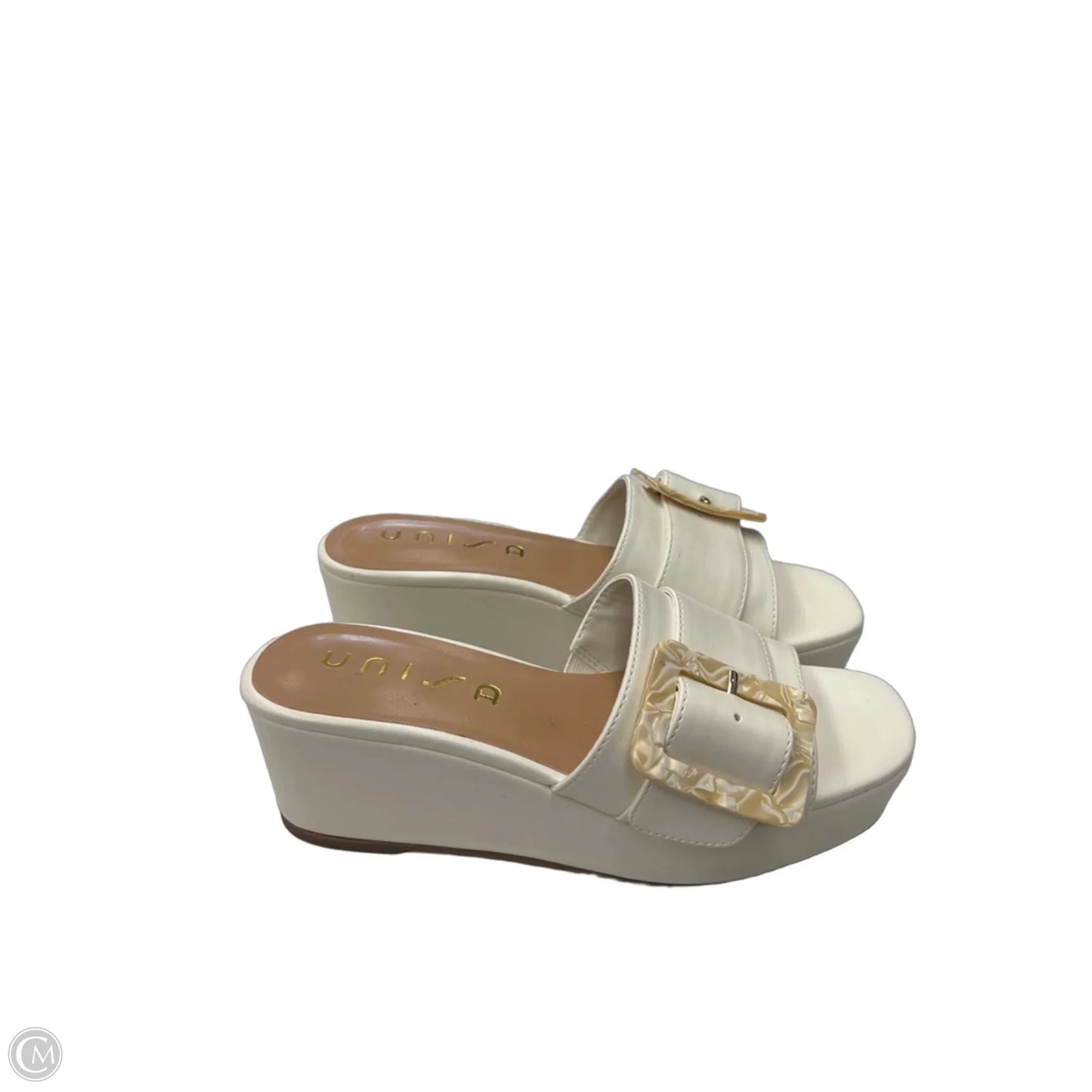 Sandals Heels Platform By Unisa In Cream, Size: 7