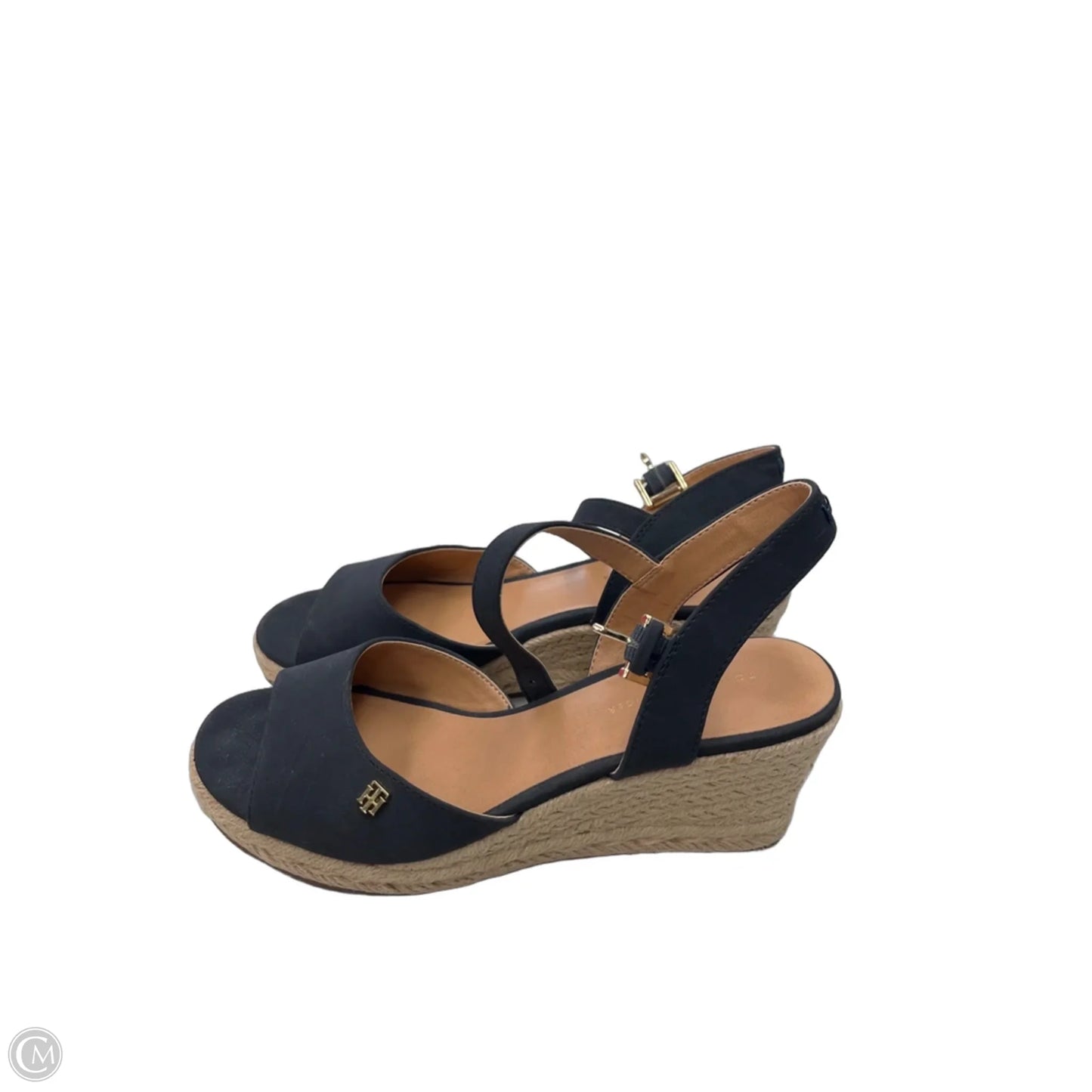 Sandals Heels Wedge By Tommy Hilfiger In Black, Size: 7