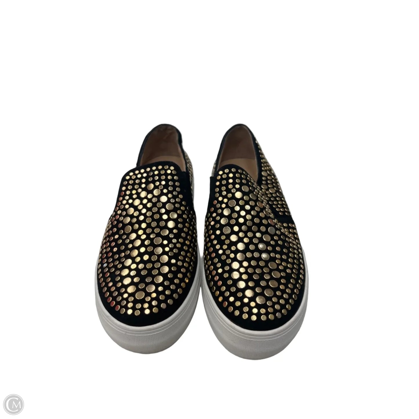 Sandals Flats By Vince Camuto In Black & Gold, Size: 7.5