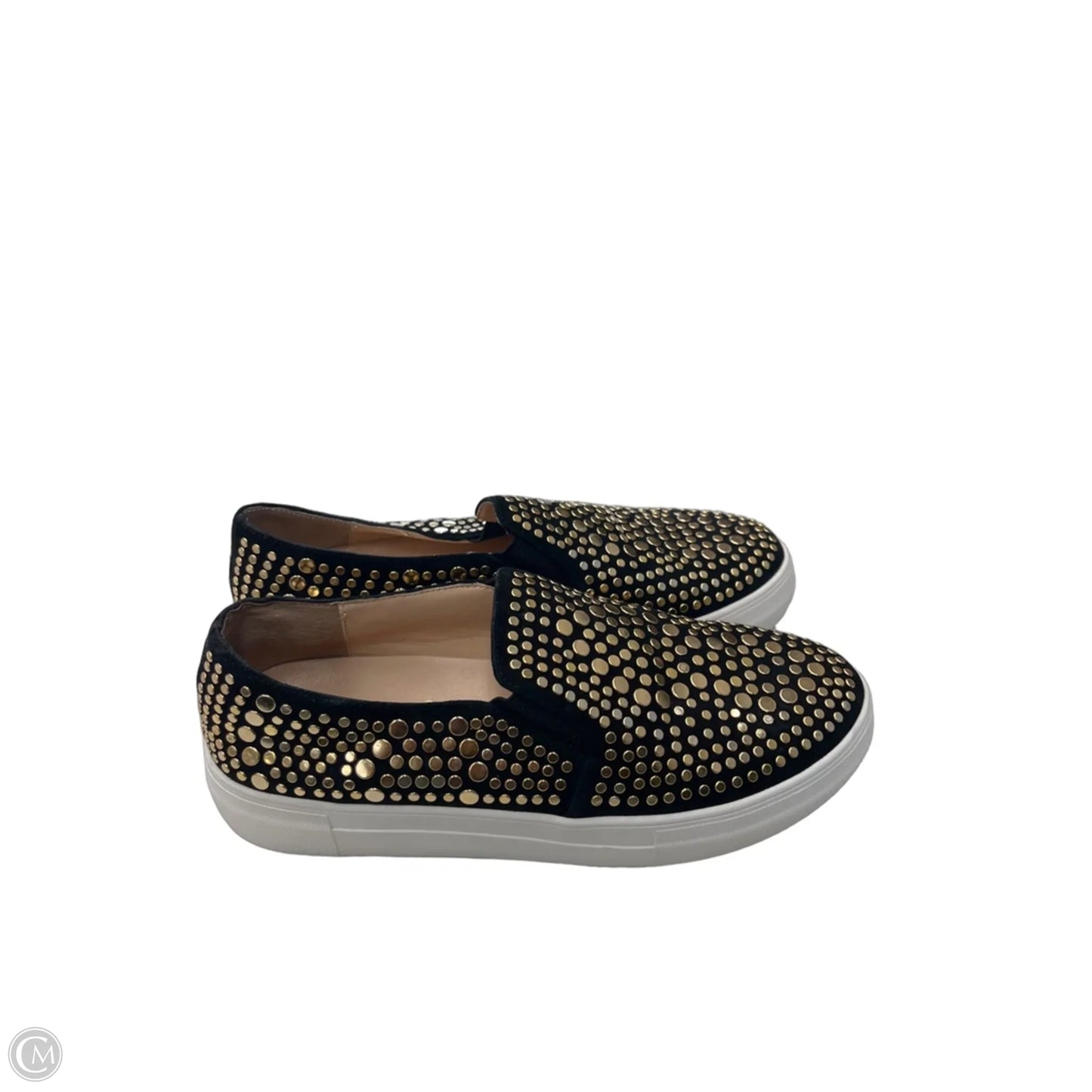 Sandals Flats By Vince Camuto In Black & Gold, Size: 7.5
