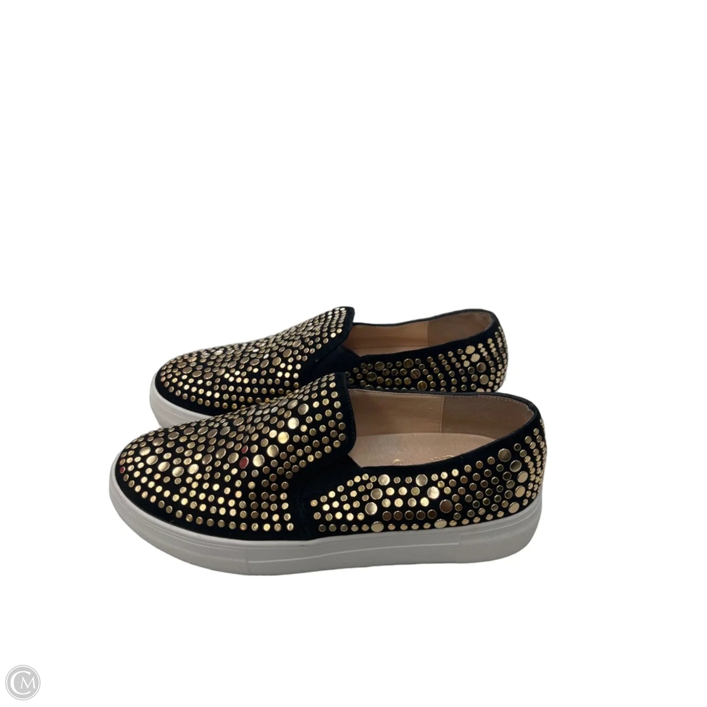 Sandals Flats By Vince Camuto In Black & Gold, Size: 7.5