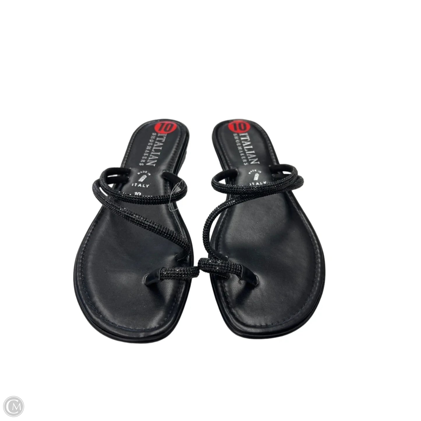 Sandals Flats By Italian Shoemakers In Black, Size: 10