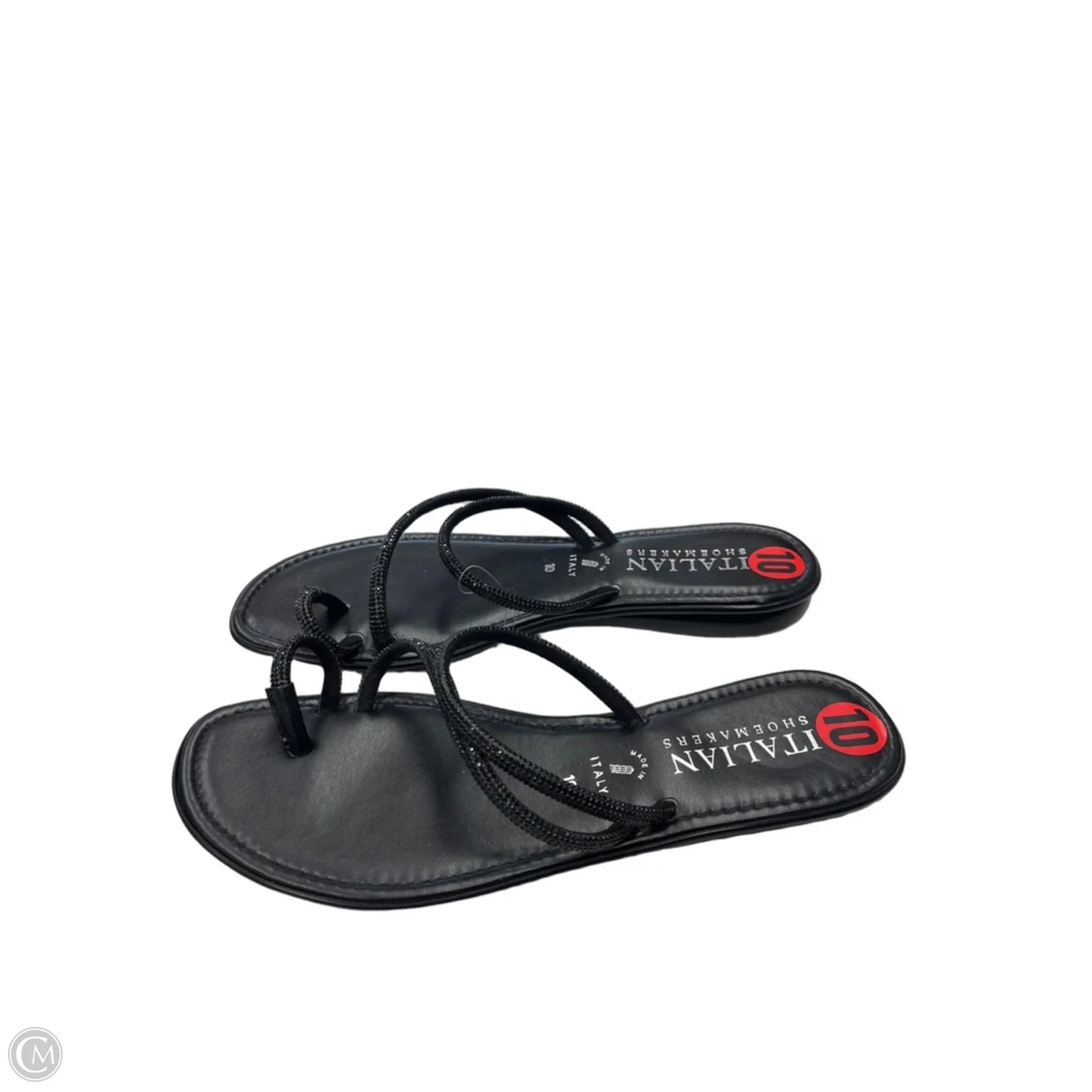 Sandals Flats By Italian Shoemakers In Black, Size: 10
