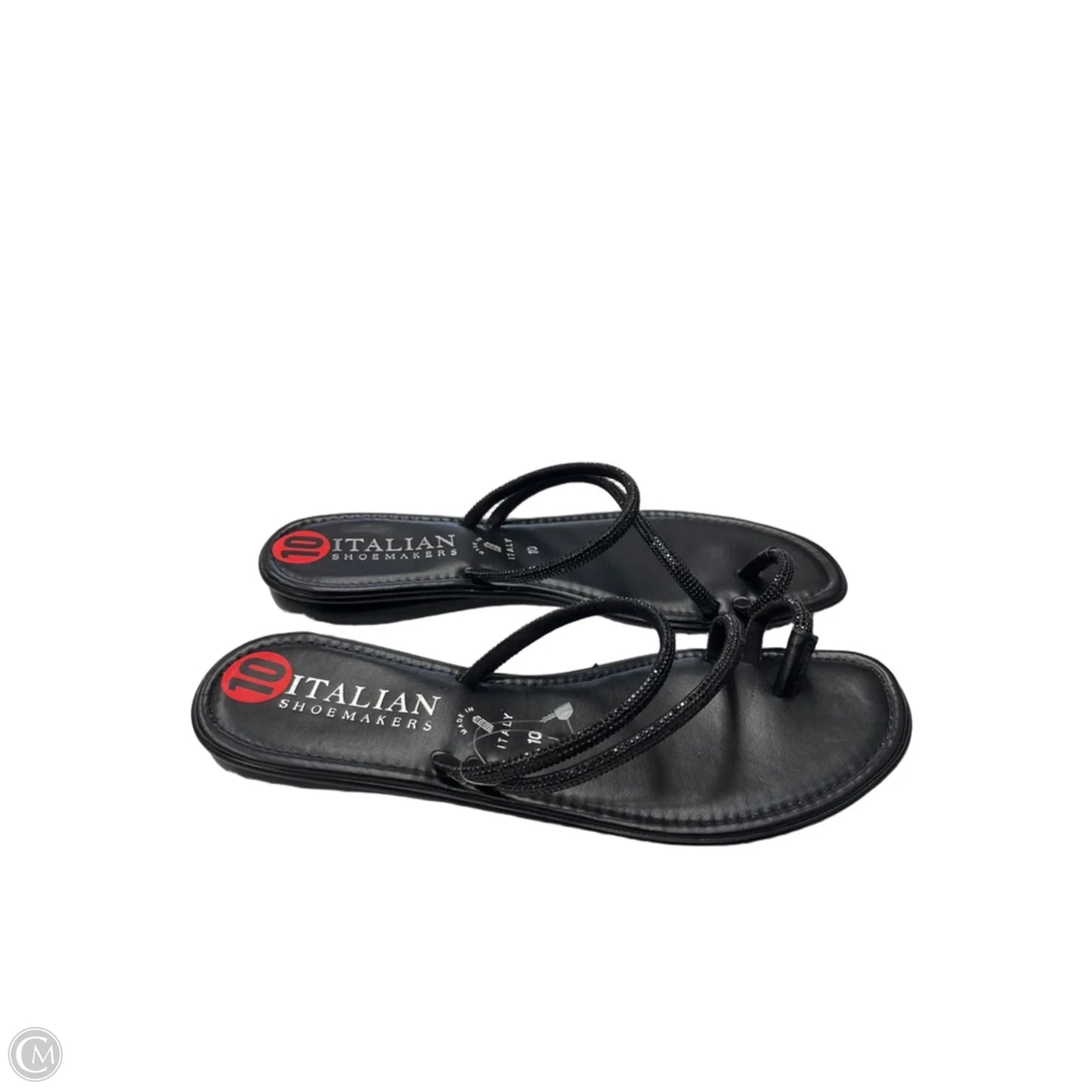 Sandals Flats By Italian Shoemakers In Black, Size: 10