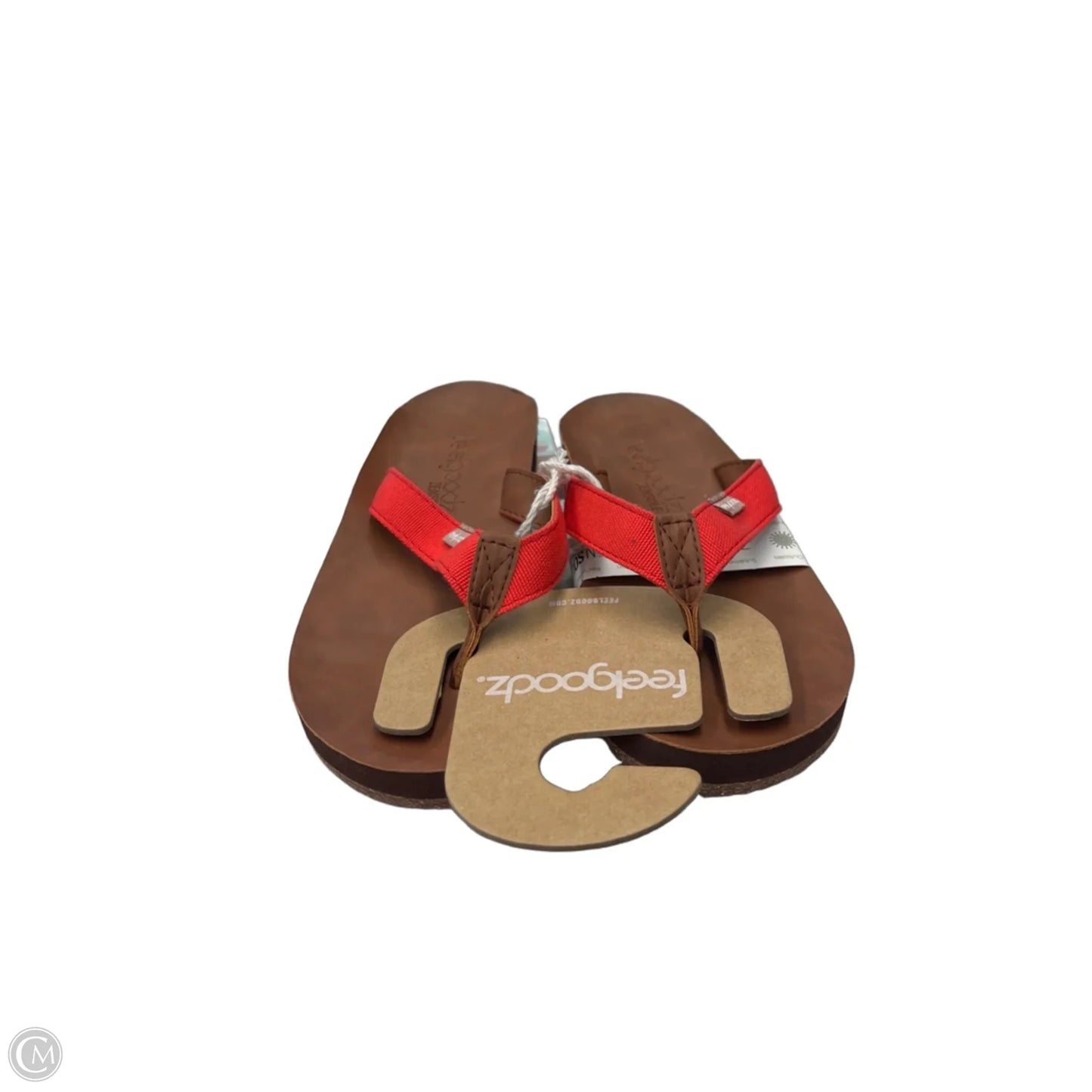 Sandals Flip Flops By Clothes Mentor In Brown & Red, Size: 6