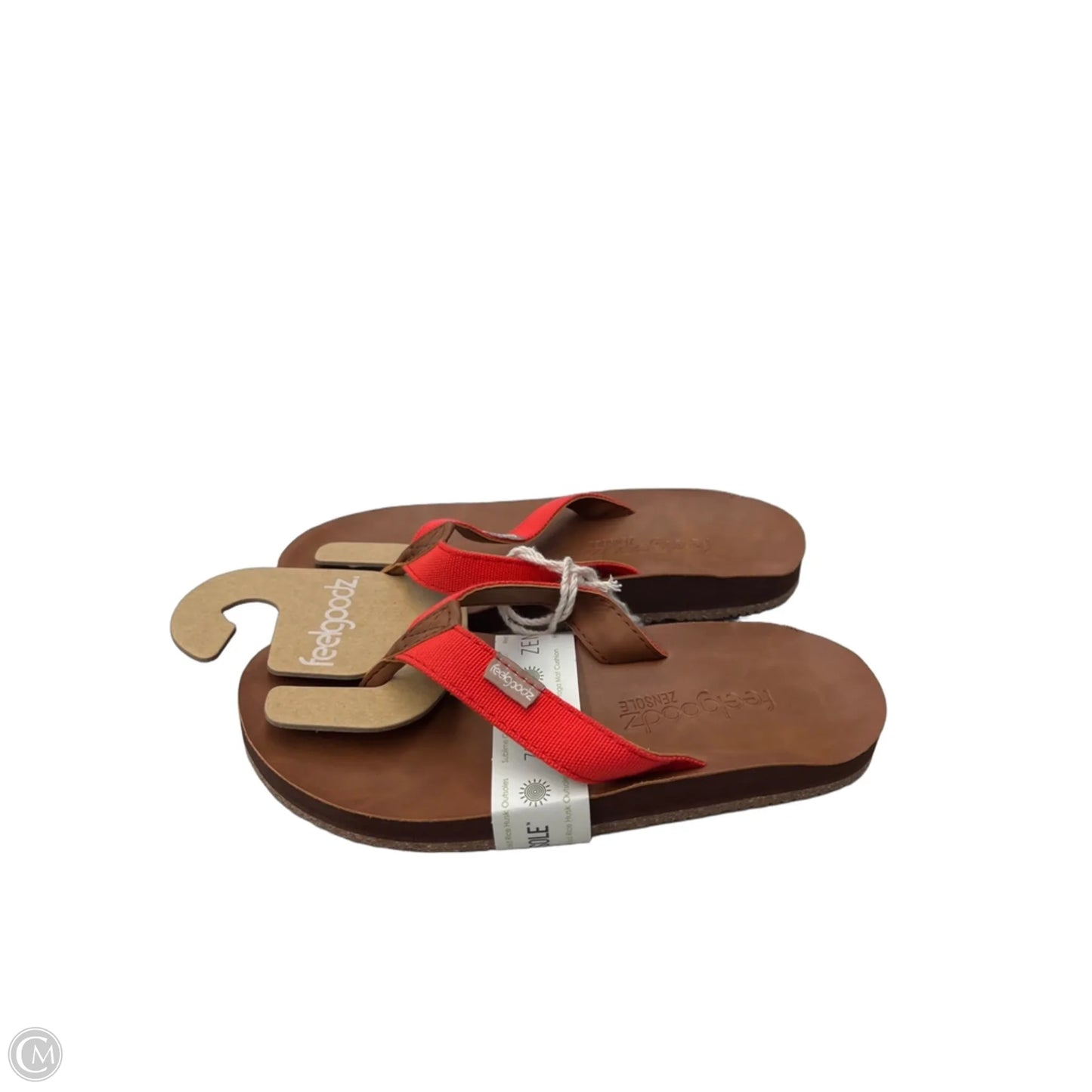 Sandals Flip Flops By Clothes Mentor In Brown & Red, Size: 6