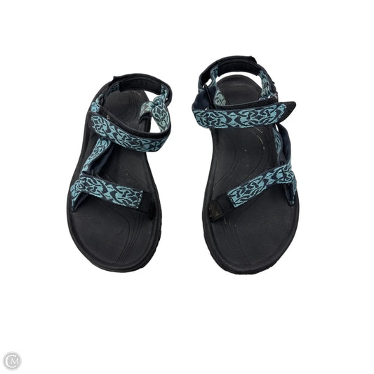 Sandals Flats By Teva In Black & Blue, Size: 9