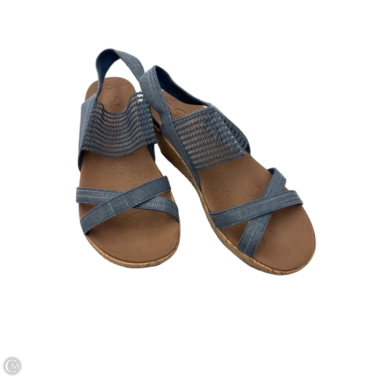 Sandals Heels Wedge By Skechers In Blue, Size: 7