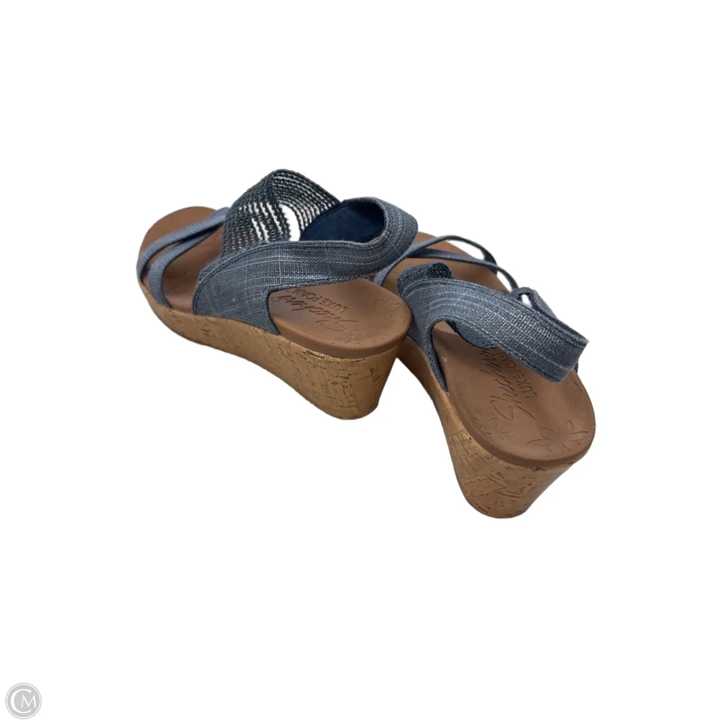 Sandals Heels Wedge By Skechers In Blue, Size: 7