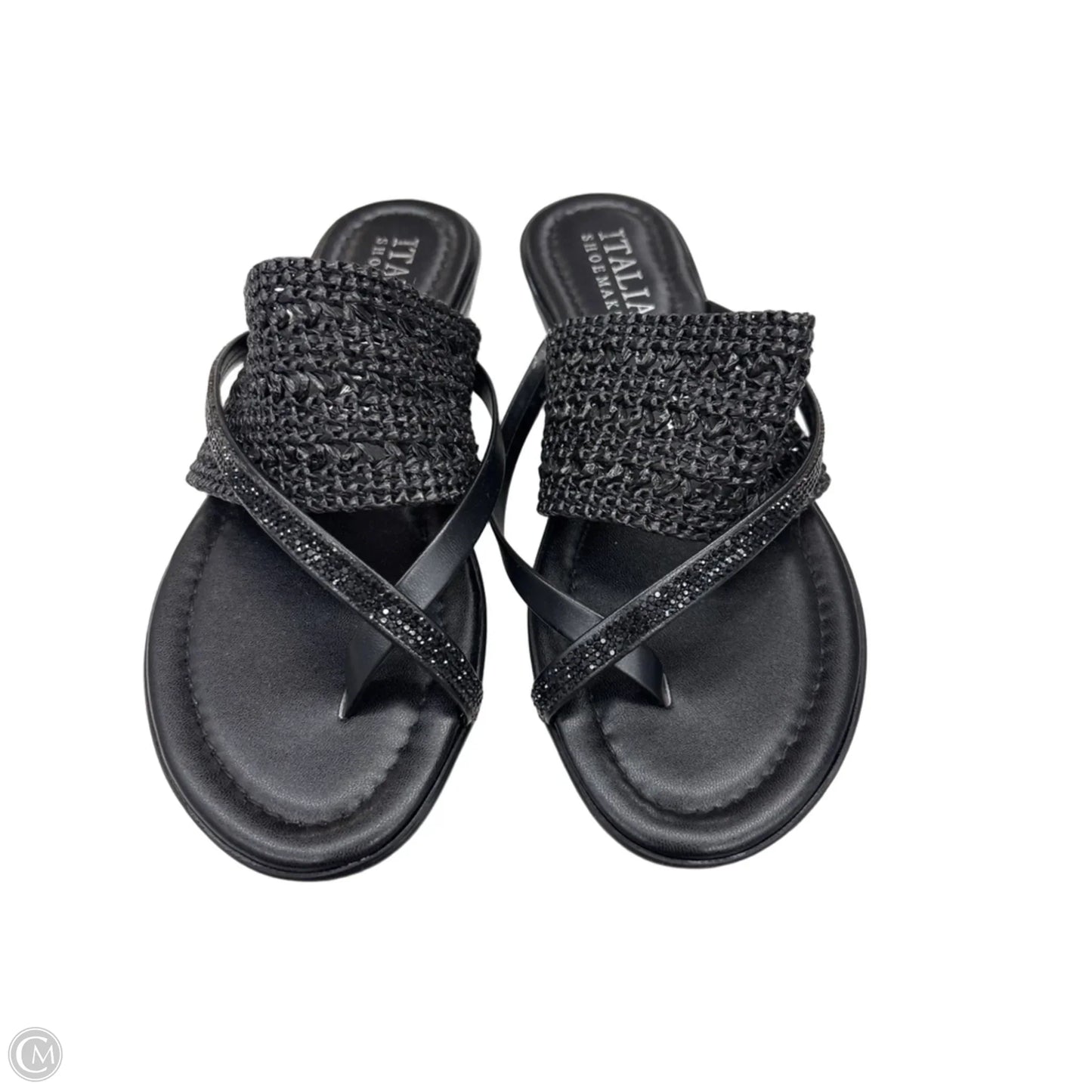 Sandals Flats By Italian Shoemakers In Black, Size: 8