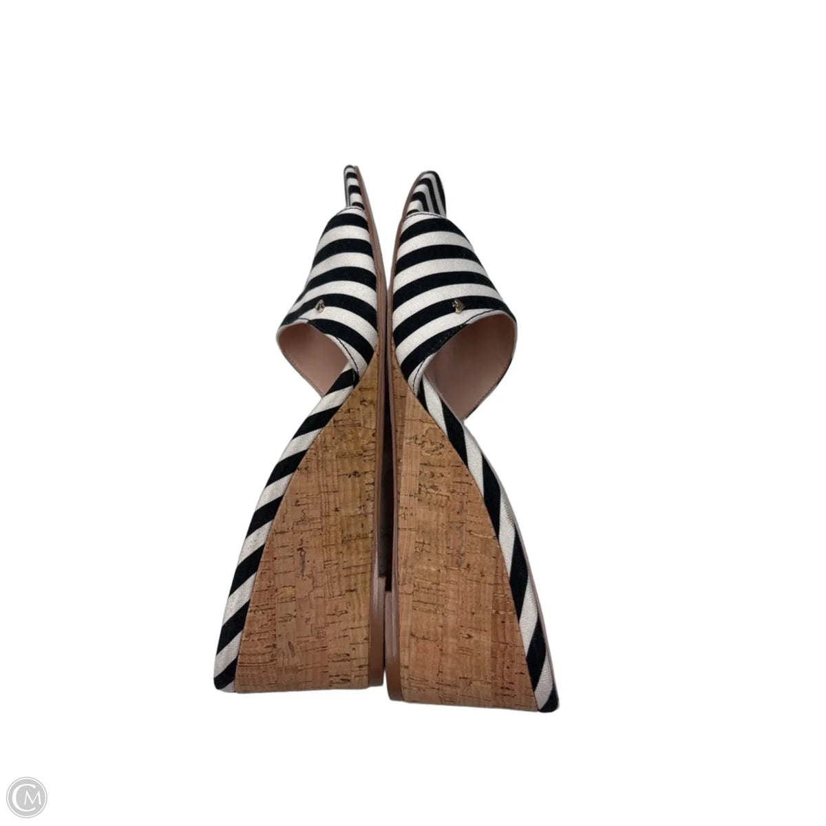 Sandals Designer By Kate Spade In Striped Pattern, Size: 9.5