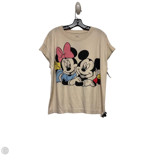 Top Short Sleeve By Disney In Tan, Size: M