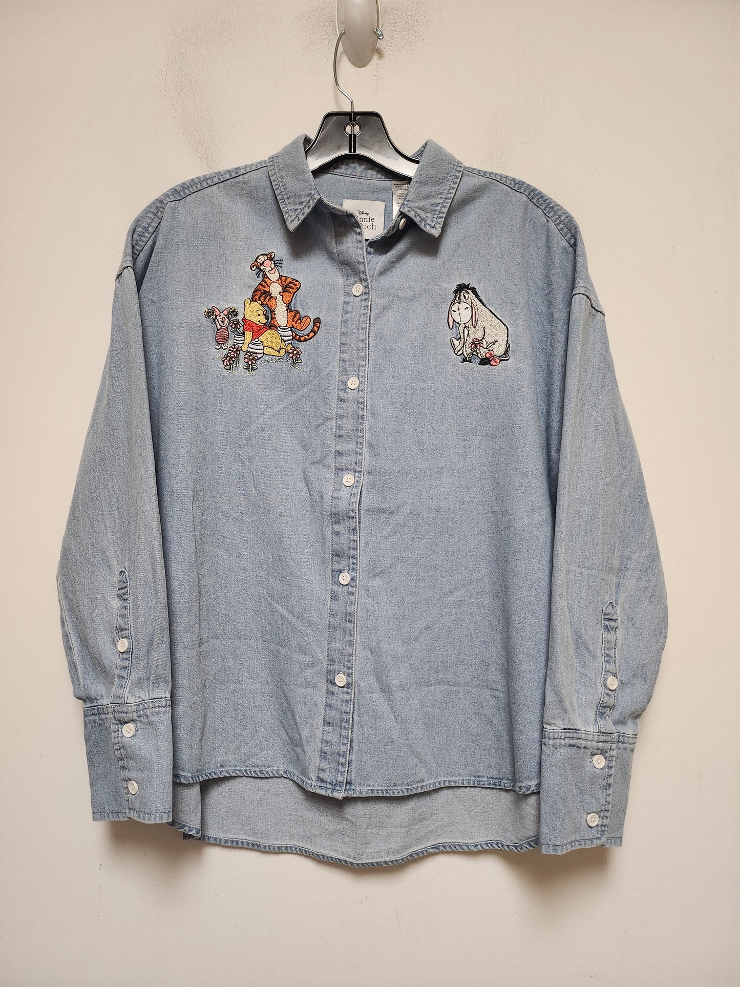 Blue Denim Top Long Sleeve Disney Store, Size Xs