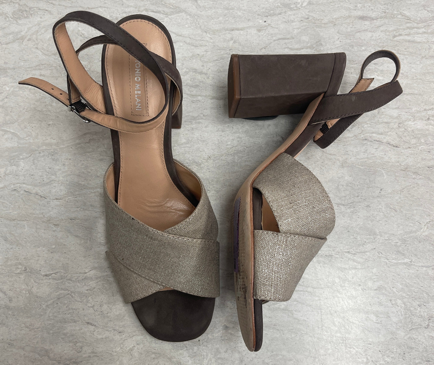 Grey Shoes Heels Block Antonio Melani, Size 9.5