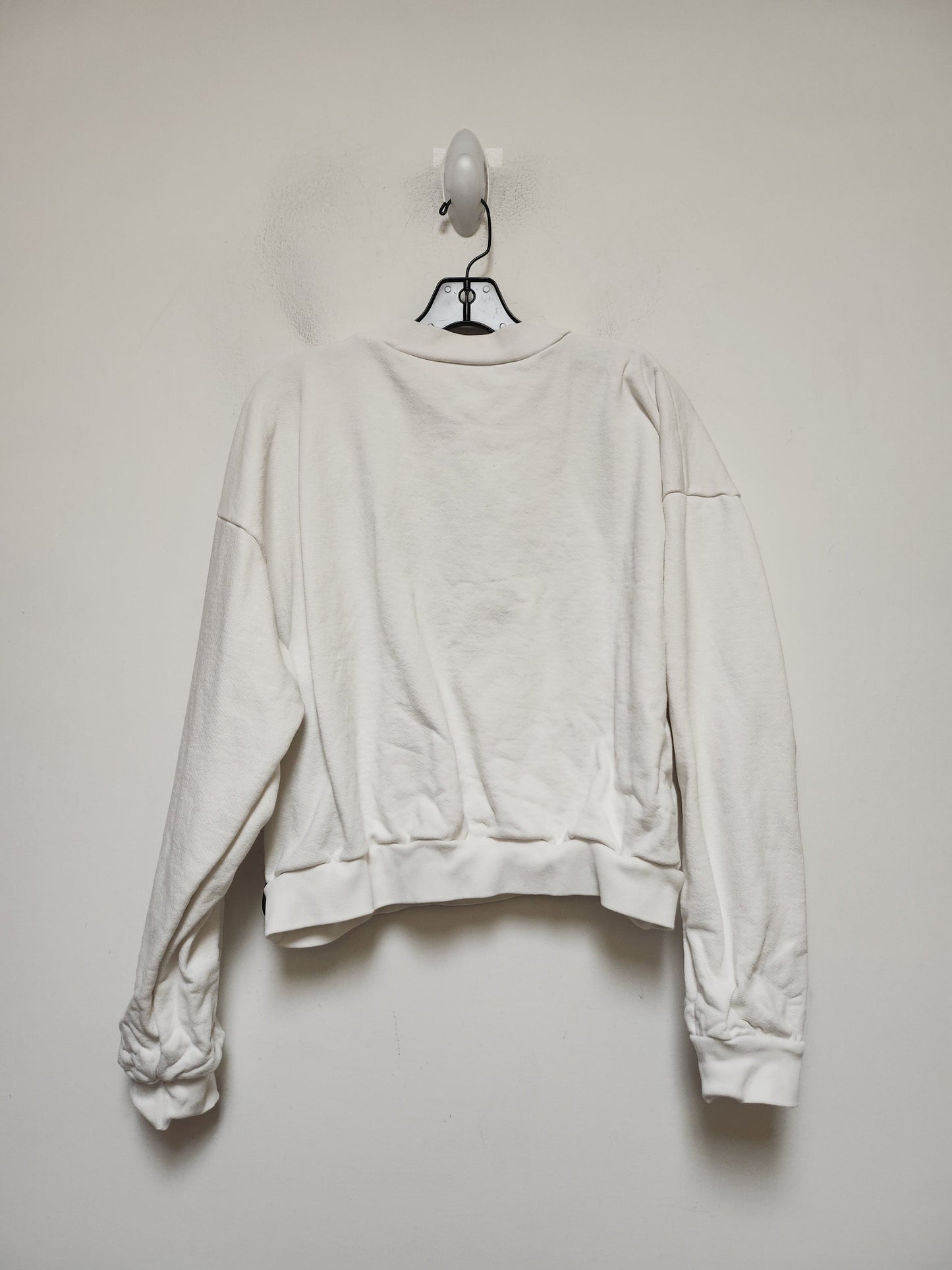 White Sweatshirt Crewneck Good American, Size Xs