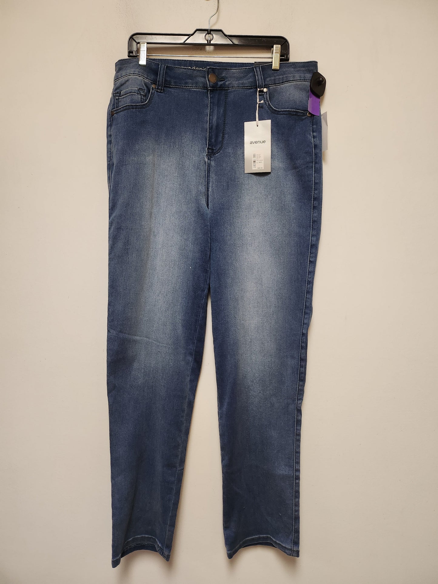 Blue Denim Jeans Straight Avenue, Size 18