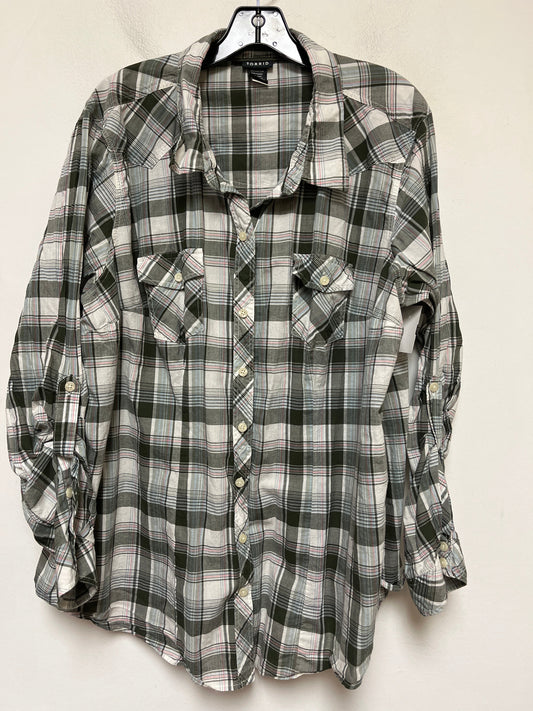 Plaid Pattern Top Long Sleeve Torrid, Size 3x