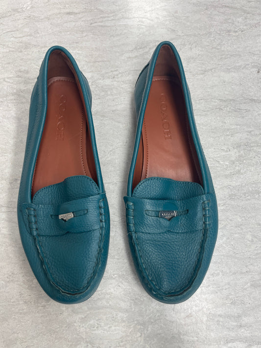 Shoes Flats By Coach In Teal, Size: 6