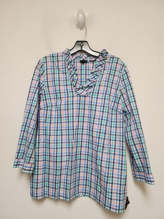 Top Long Sleeve By Talbots In Plaid Pattern, Size: M