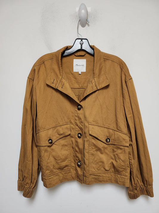 Jacket Shirt By Madewell In Brown Denim, Size: M