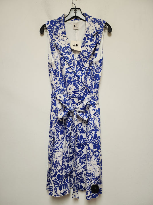 Dress Casual Midi By Anne Klein In Blue & White, Size: L