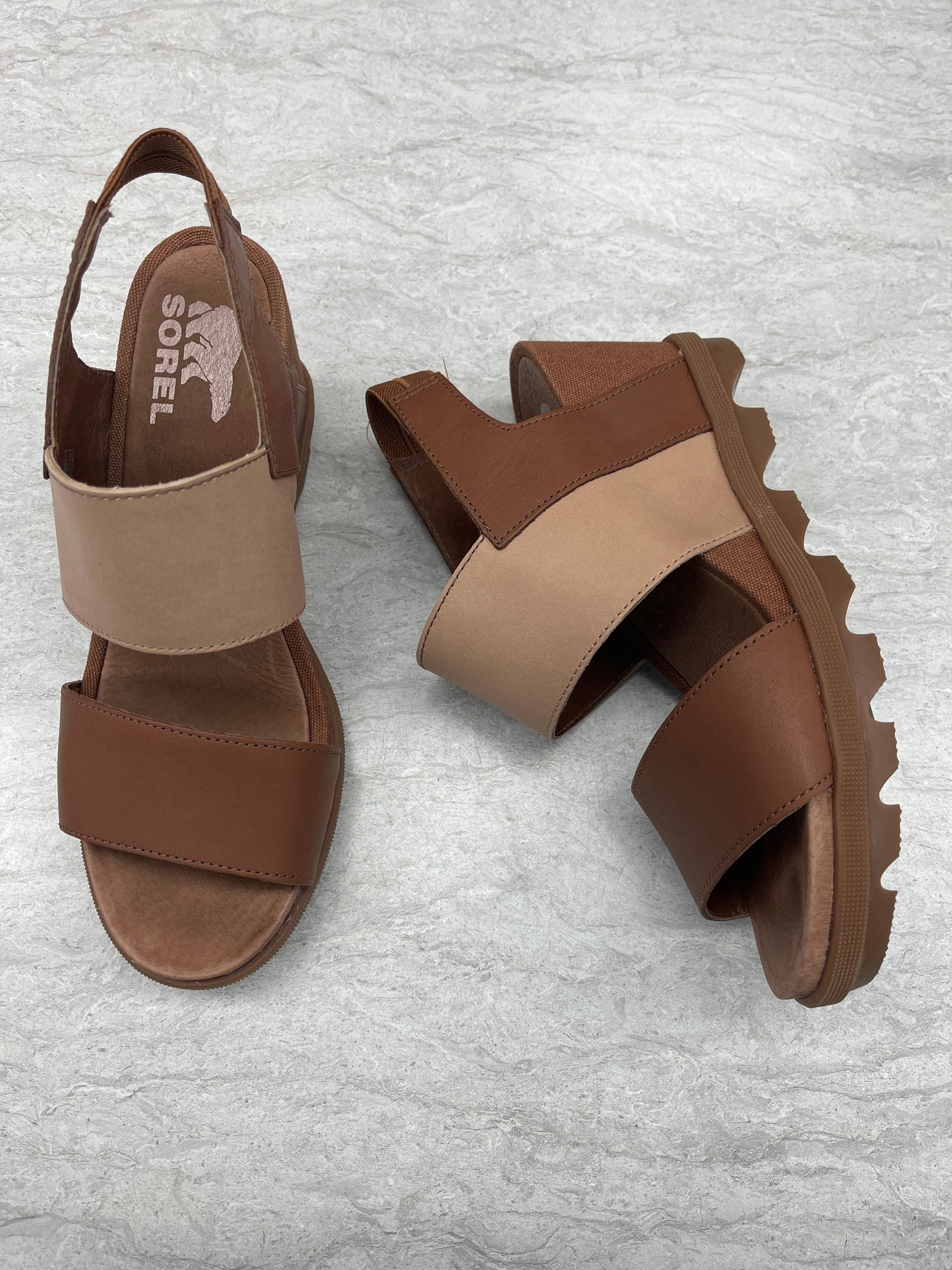 Sandals Heels Wedge By Sorel In Brown, Size: 7.5