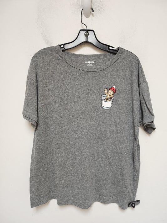 Top Short Sleeve Basic By Old Navy In Grey, Size: M