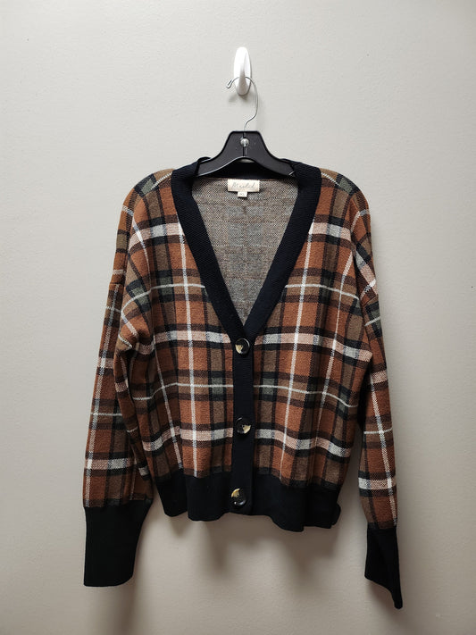 Sweater Cardigan By Marled In Plaid Pattern, Size: Xl