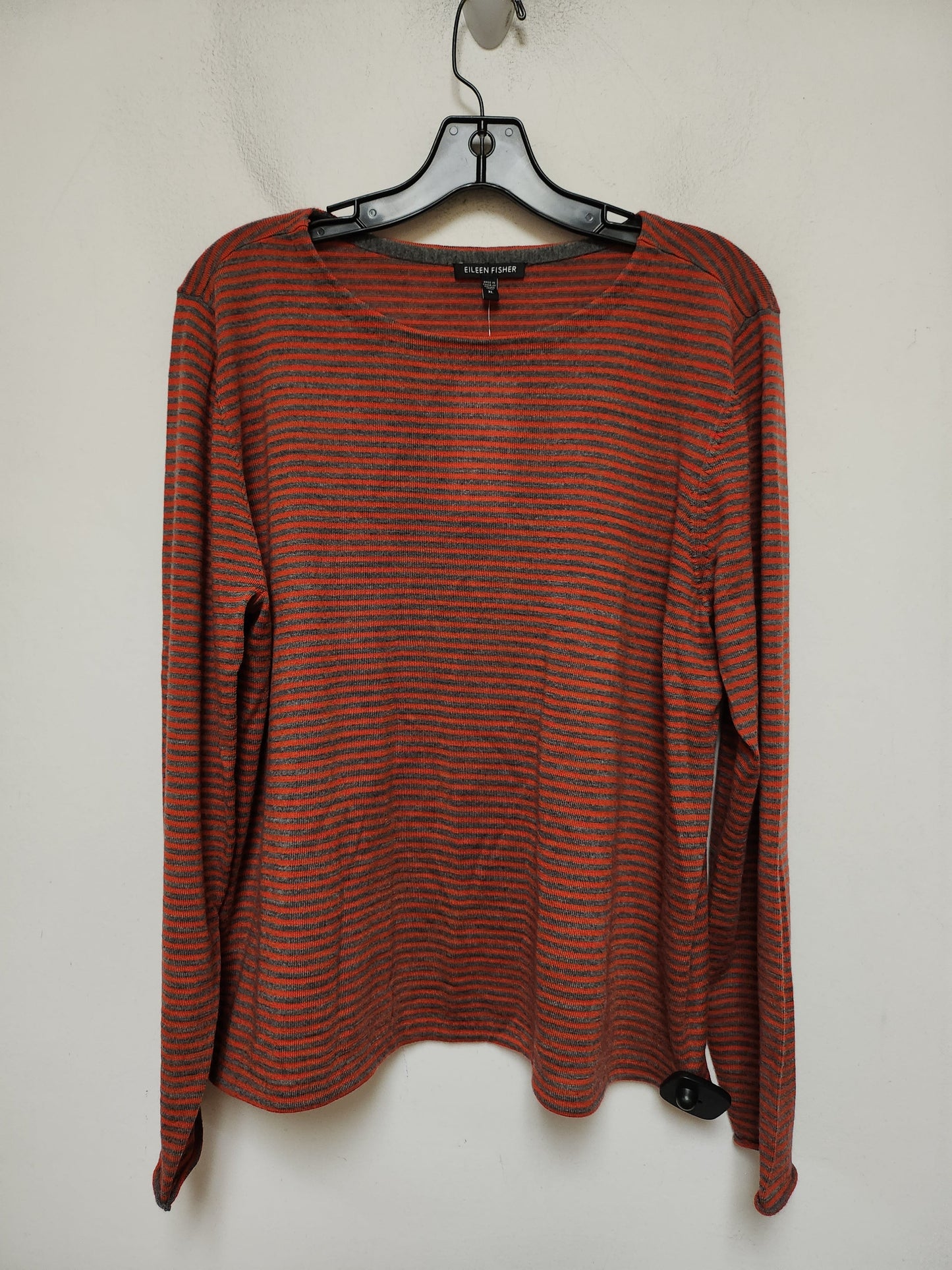 Top Long Sleeve Basic By Eileen Fisher In Striped Pattern, Size: Xl