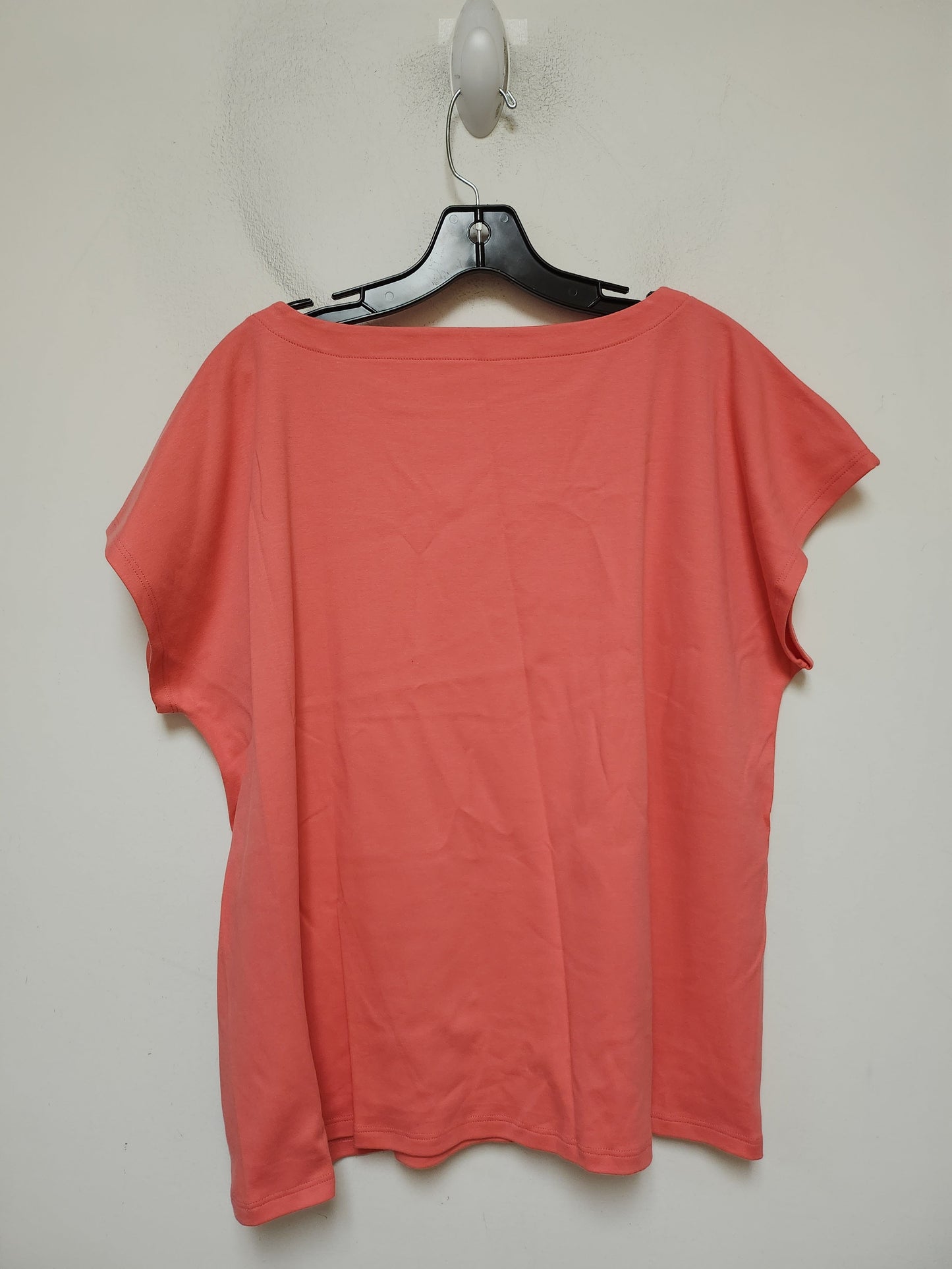 Top Short Sleeve Basic By Eileen Fisher In Coral, Size: L