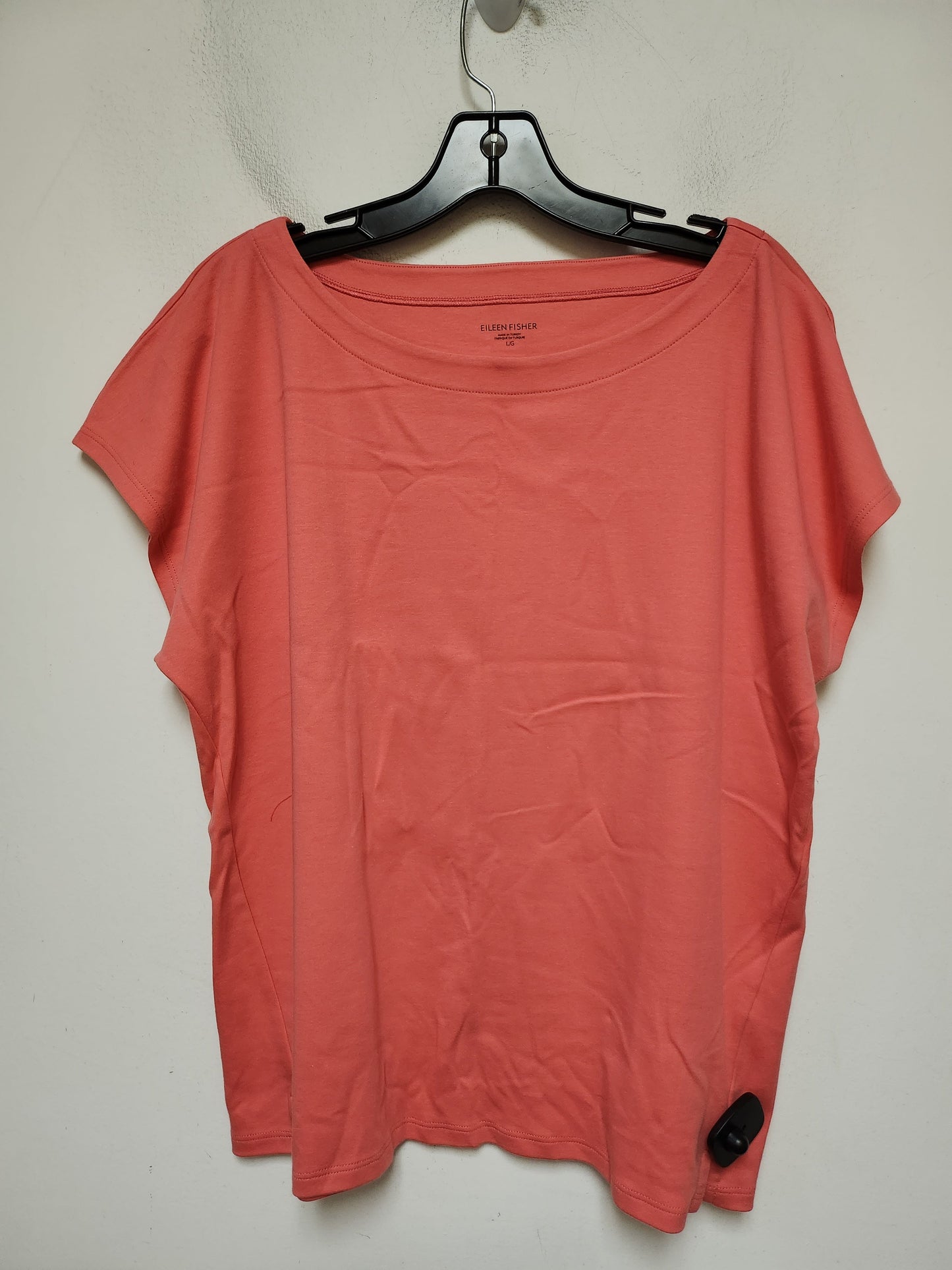 Top Short Sleeve Basic By Eileen Fisher In Coral, Size: L