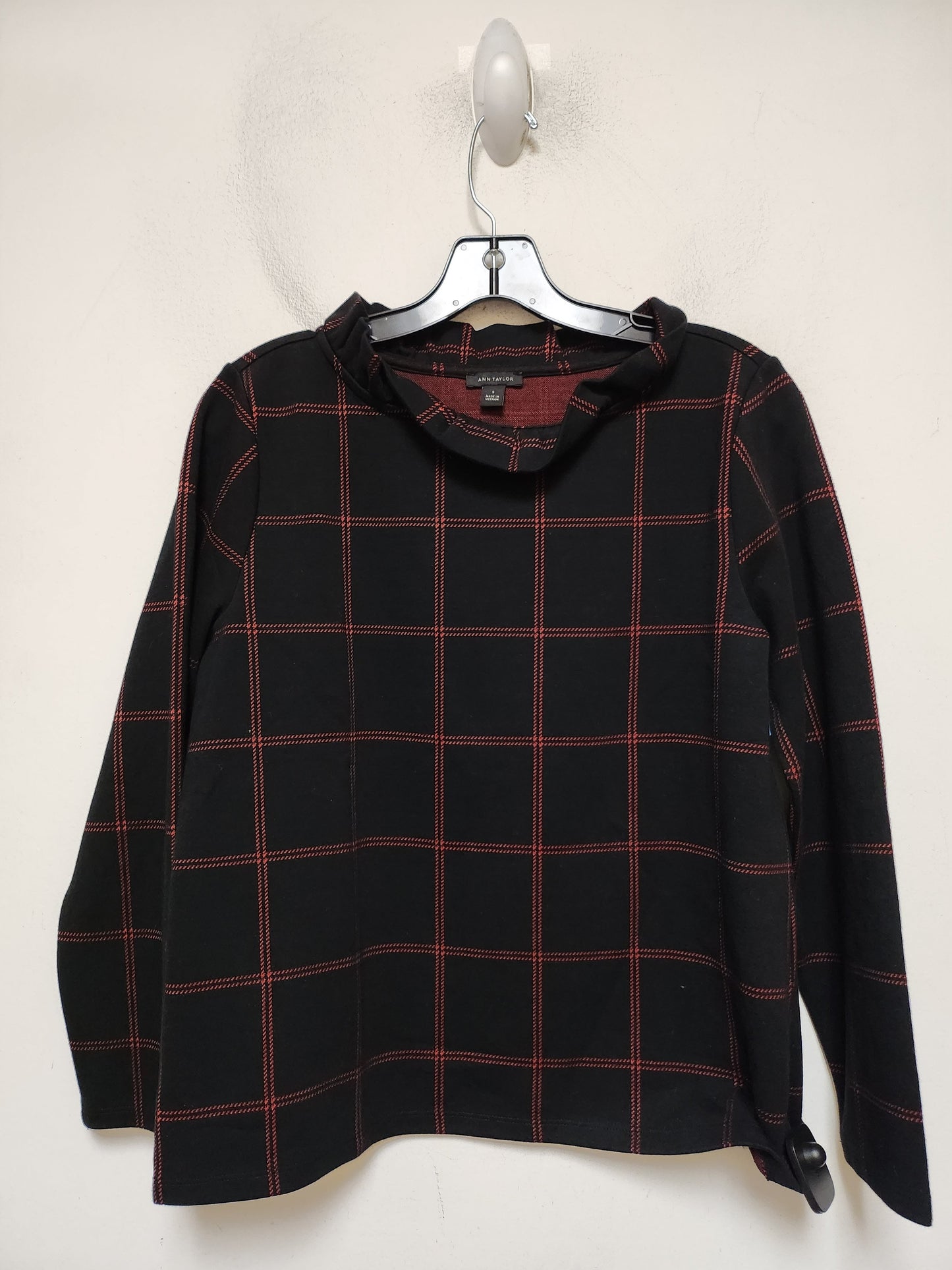 Top Long Sleeve By Ann Taylor In Plaid Pattern, Size: S