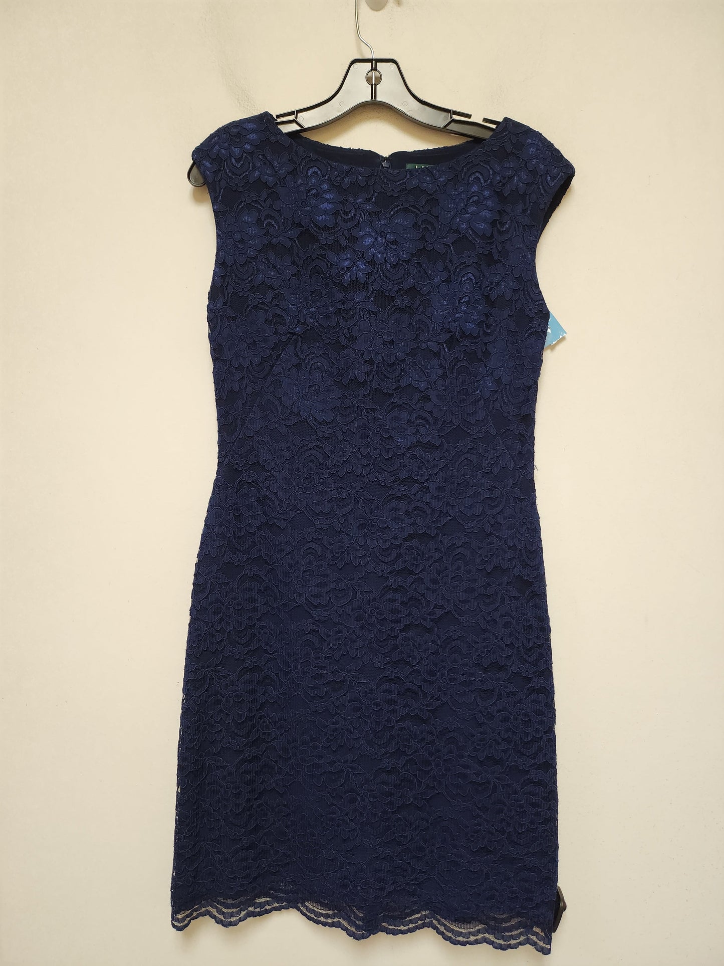 Dress Casual Midi By Lauren By Ralph Lauren In Blue, Size: S